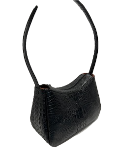 Black Croc AnnaBelle Shoulder Bag