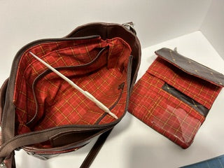 Shoulder bag brown faux leather