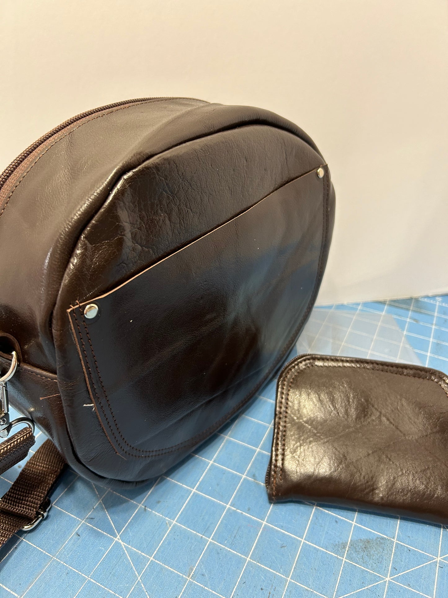 Round Brown Canteen Bag