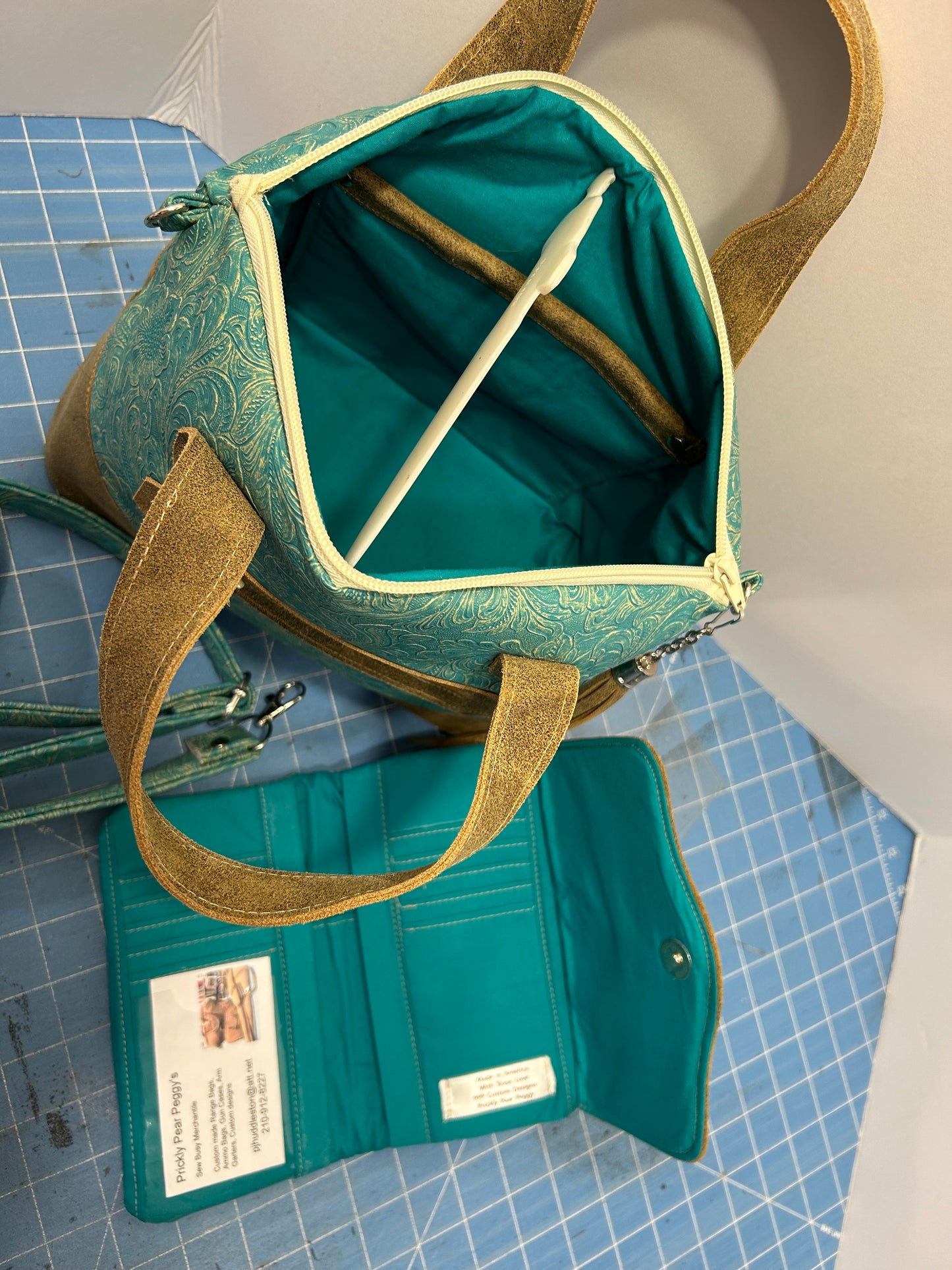 Hand bag ,Turquoise Swirl Lola Bag
