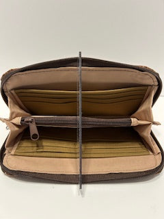 Brown Croc Zip Around wallet