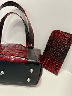 Shoulder Bag, Red Scales