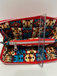 Red Croc embossed zip around wallet