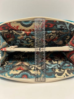 Turquoise and Leather zip around wallet