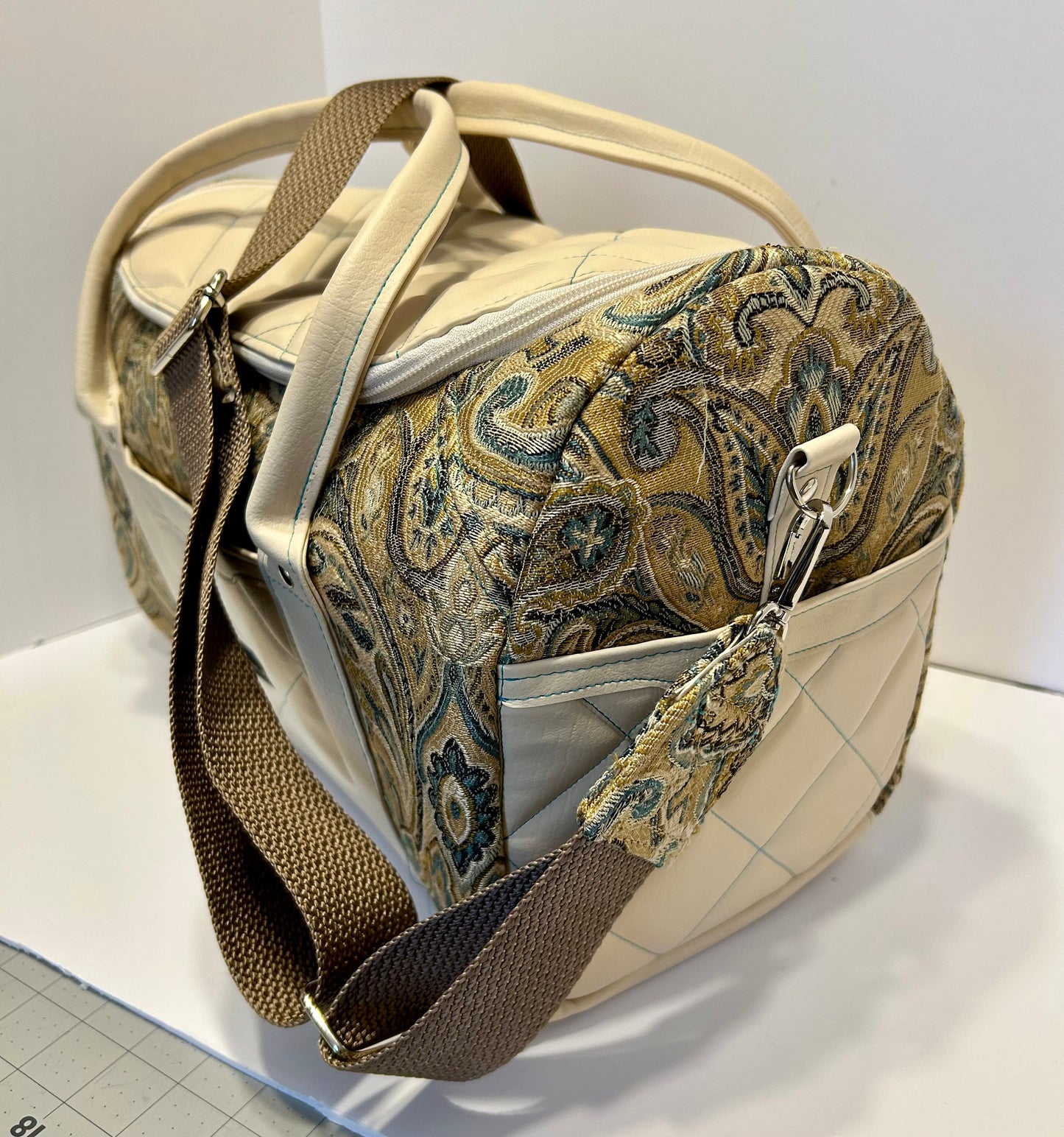 Beige Carpet Travel Bag