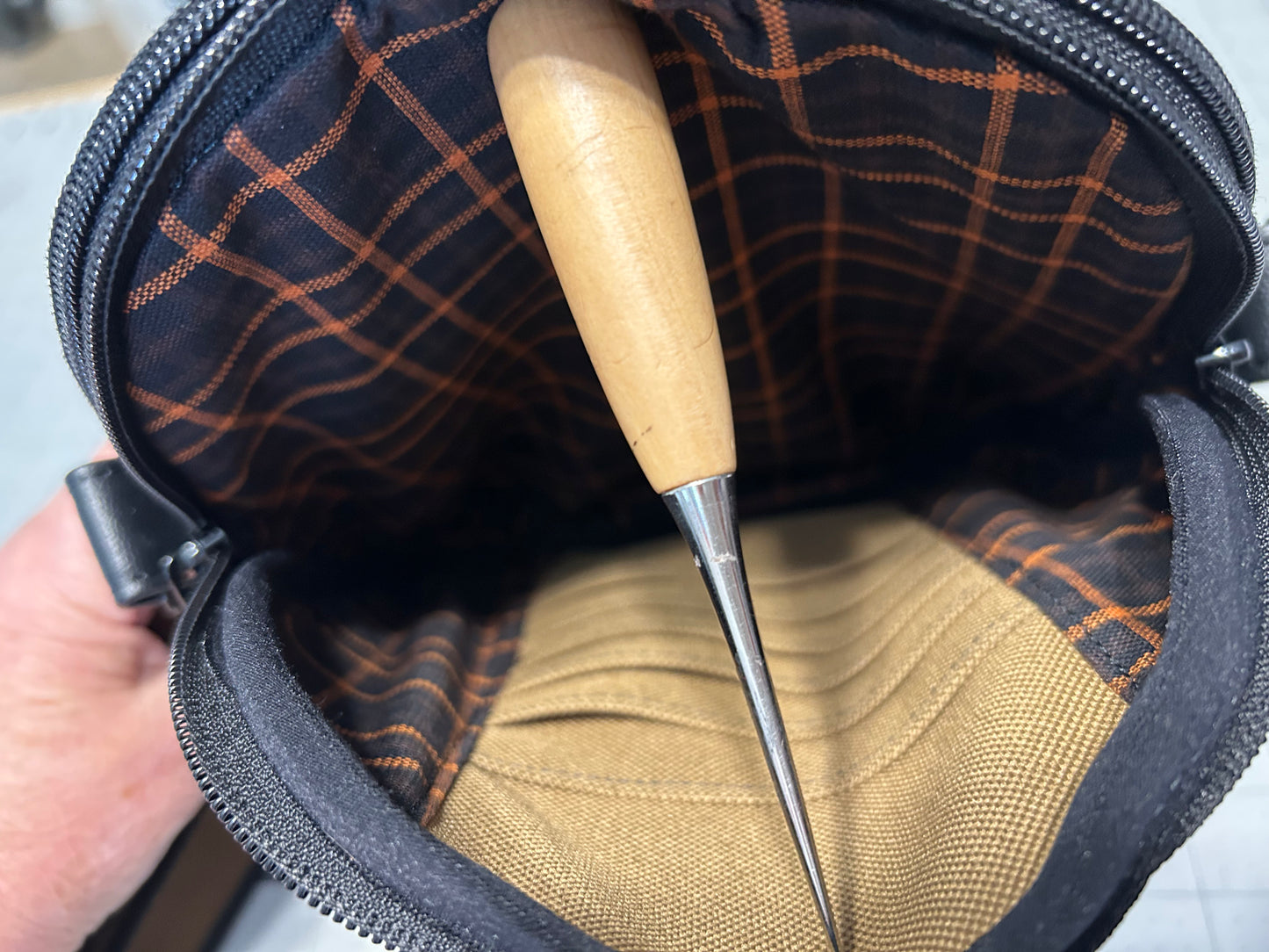 Black Croc Delilah Double Zipper bag