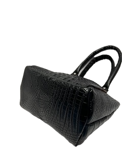 Black Croc small Lola Bag