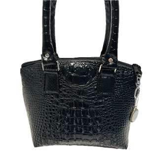 Black Croc small Lola Bag
