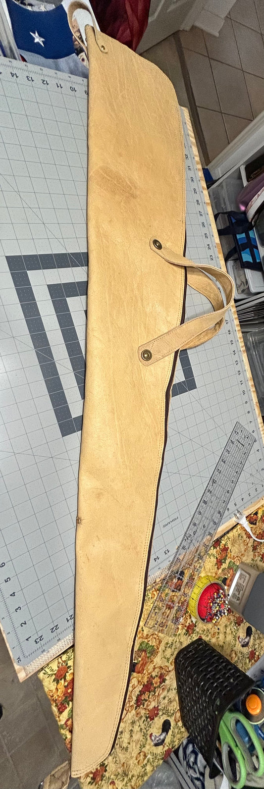 Leather Long gun zippered case