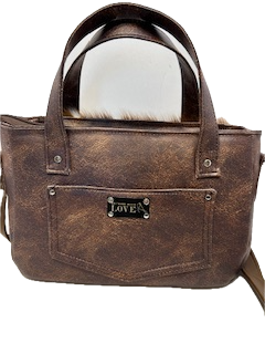 Concho hair on hide handbag