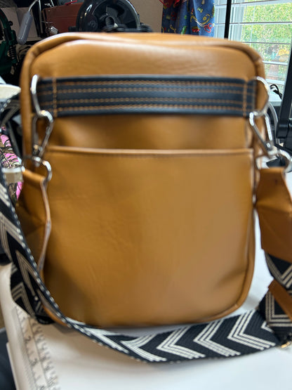 Gold Brown Crossbody Sling Bag