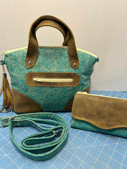 Hand bag ,Turquoise Swirl Lola Bag