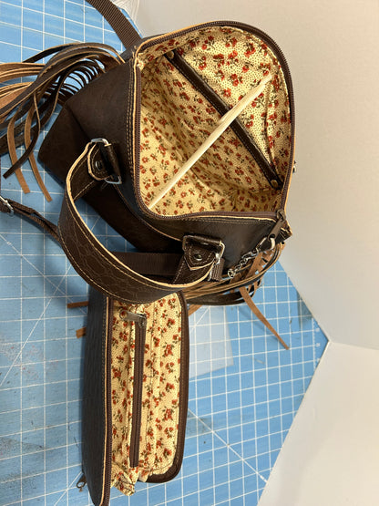 Hand Bag, Brown Fringed Leather Lola Bag