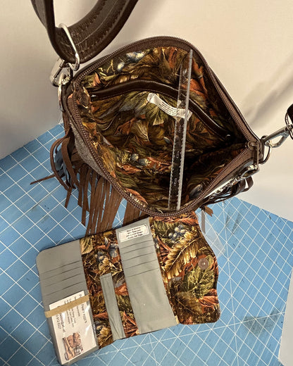 Cross Body Brown fringed  bag