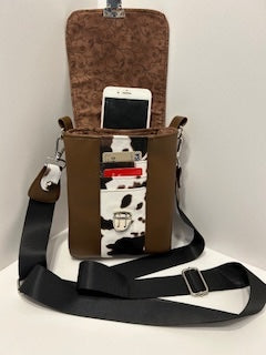 Mallory Cow Print Cross Body Bag