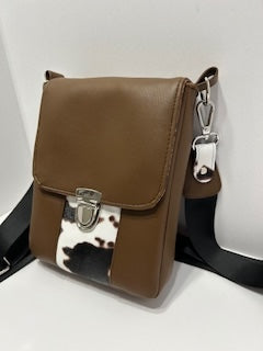 Mallory Cow Print Cross Body Bag