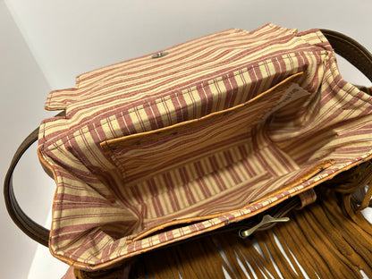 Morena and Mini Cross body brown ostrich