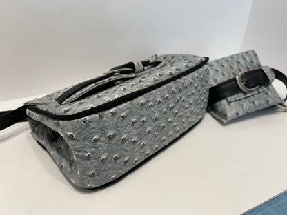 Moreno and Mini Grey Ostrich Crossbody
