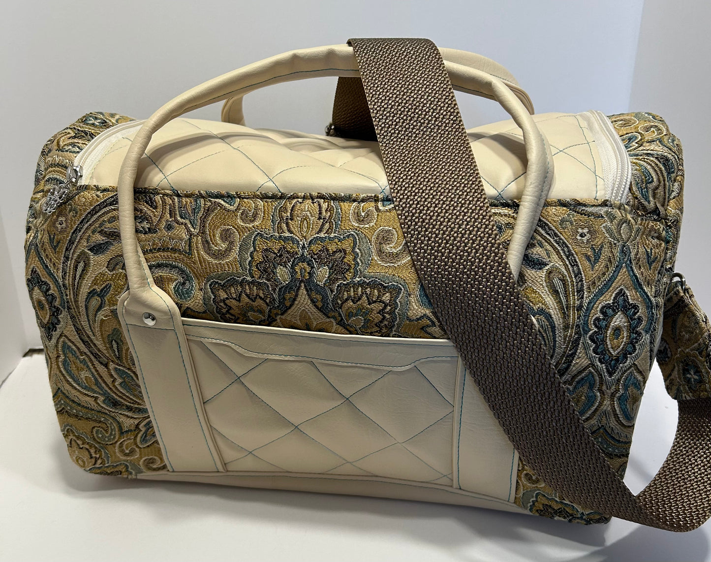 Beige Carpet Travel Bag