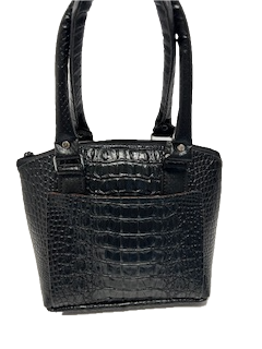 Black Croc small Lola Bag