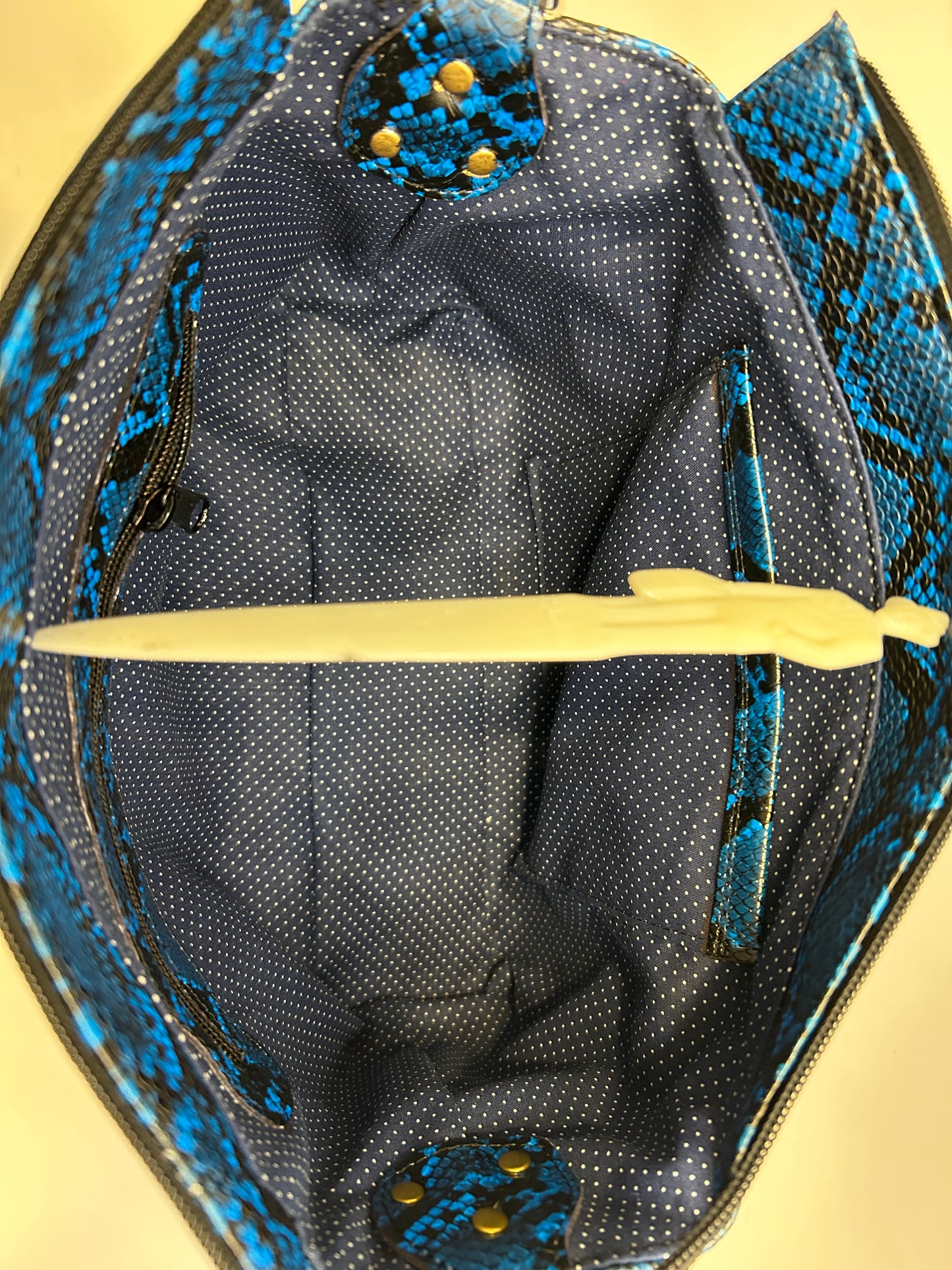 Blue Snake embossed Tribeca Tote Bag