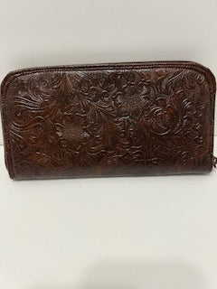 Brown Swirl faux leather wallet