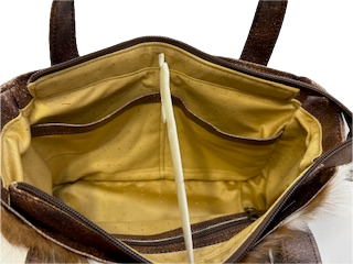 Concho hair on hide handbag