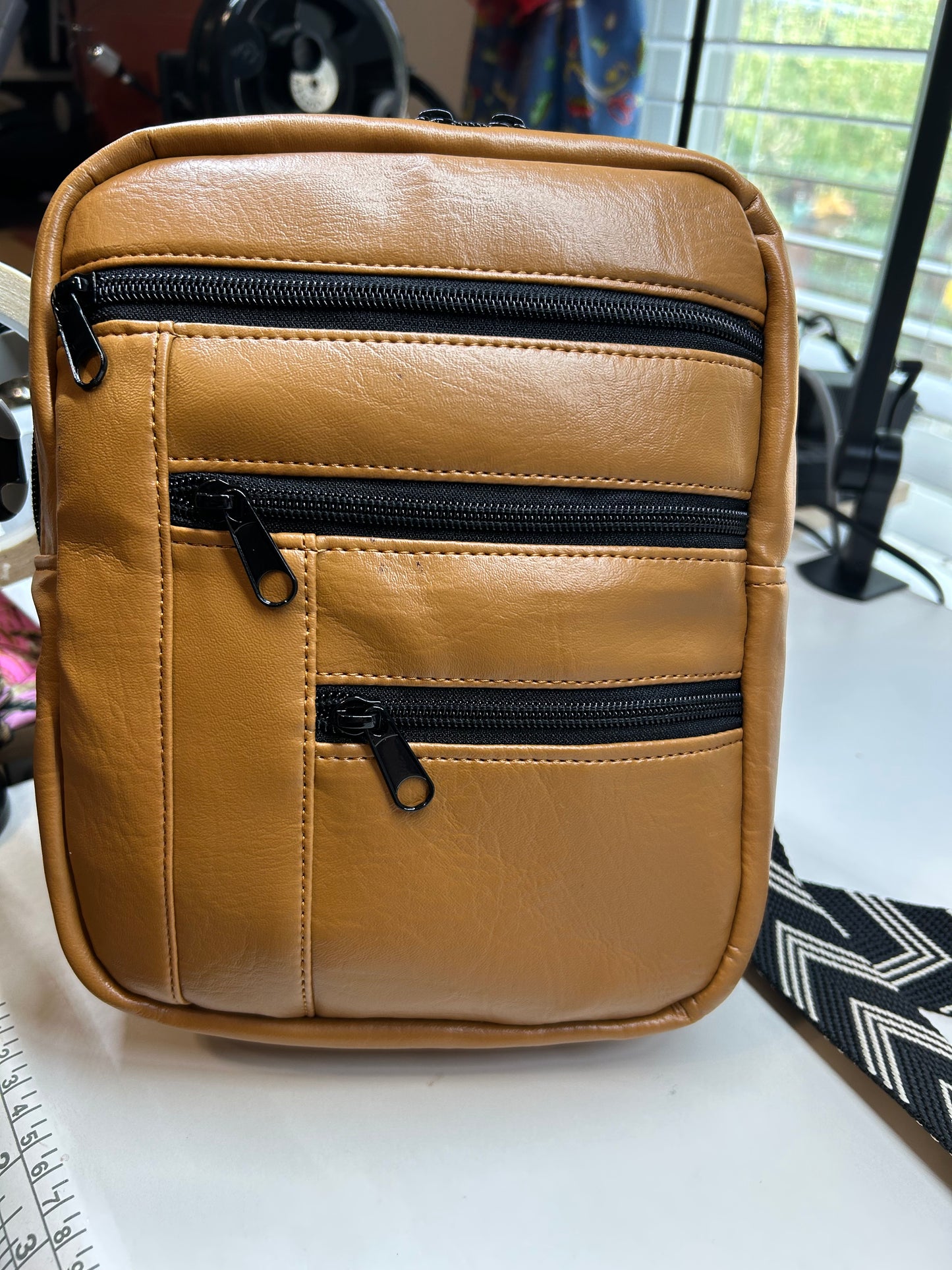 Gold Brown Crossbody Sling Bag