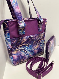 Shoulder Bag, Purple Passion  vinyl and waterproof canvas shoulder Bag