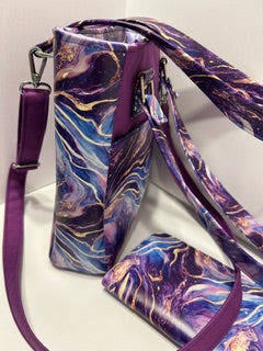 Shoulder Bag, Purple Passion  vinyl and waterproof canvas shoulder Bag