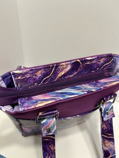 Shoulder Bag, Purple Passion  vinyl and waterproof canvas shoulder Bag