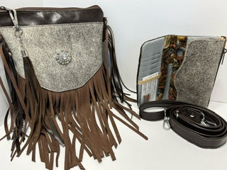 Cross Body Brown fringed  bag