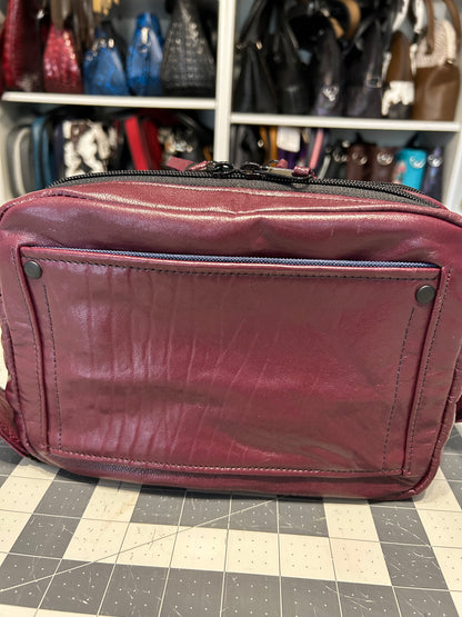 Maroon Leather Crossbody Companion Bag