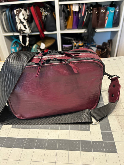 Maroon Leather Crossbody Companion Bag