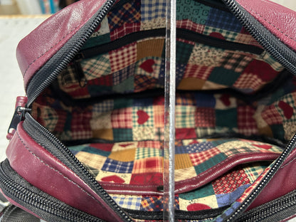 Maroon Leather Crossbody Companion Bag