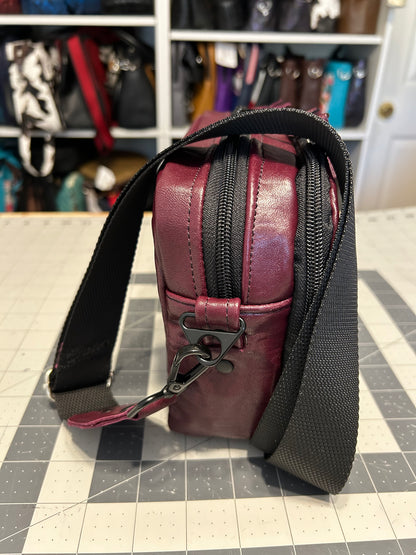 Maroon Leather Crossbody Companion Bag