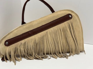 Suede leather double zippered pistol case